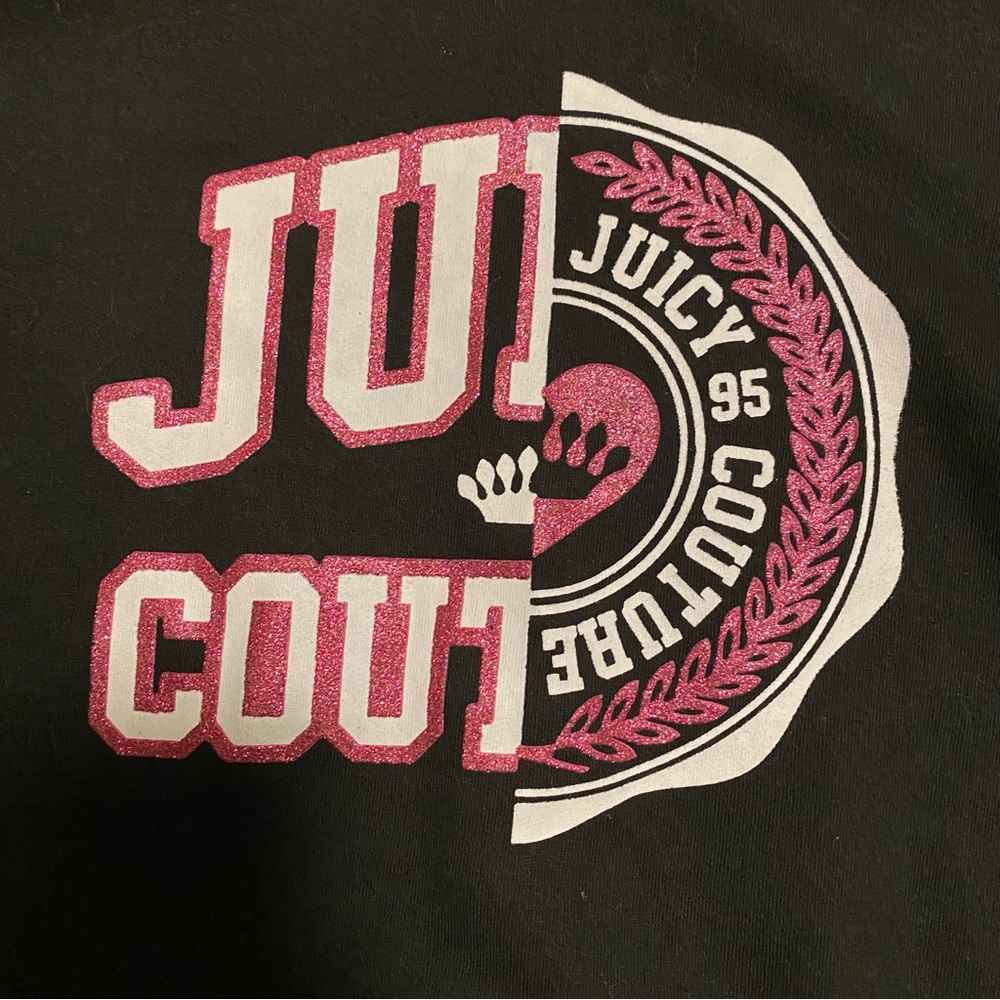 Juicy Couture Kids hoodie size youth XL/16 black long sleeve logo - Picture 5 of 12